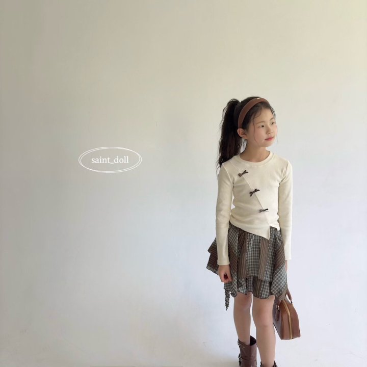 Saint Doll - Korean Children Fashion - #littlefashionista - Diagonal Ribbon Tee - 10
