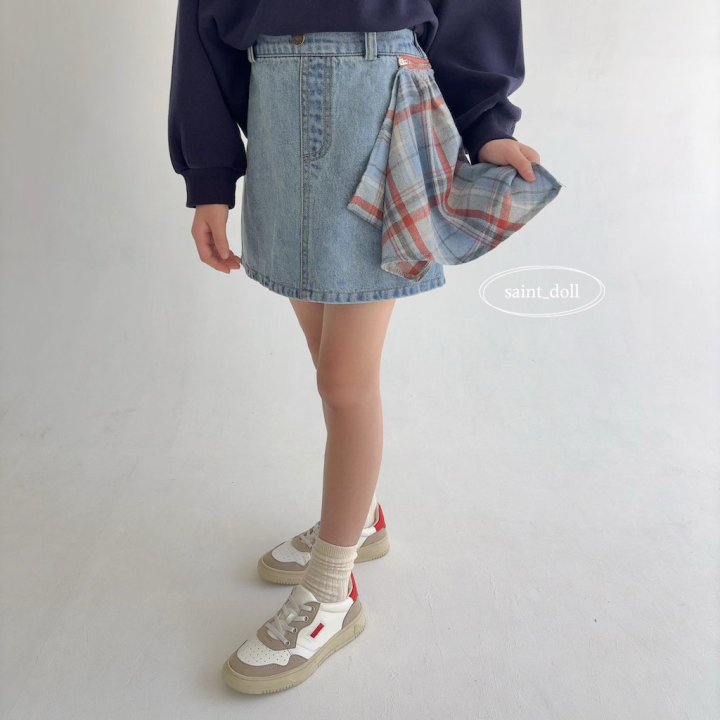 Saint Doll - Korean Children Fashion - #littlefashionista - Check Zipper Skirt - 10