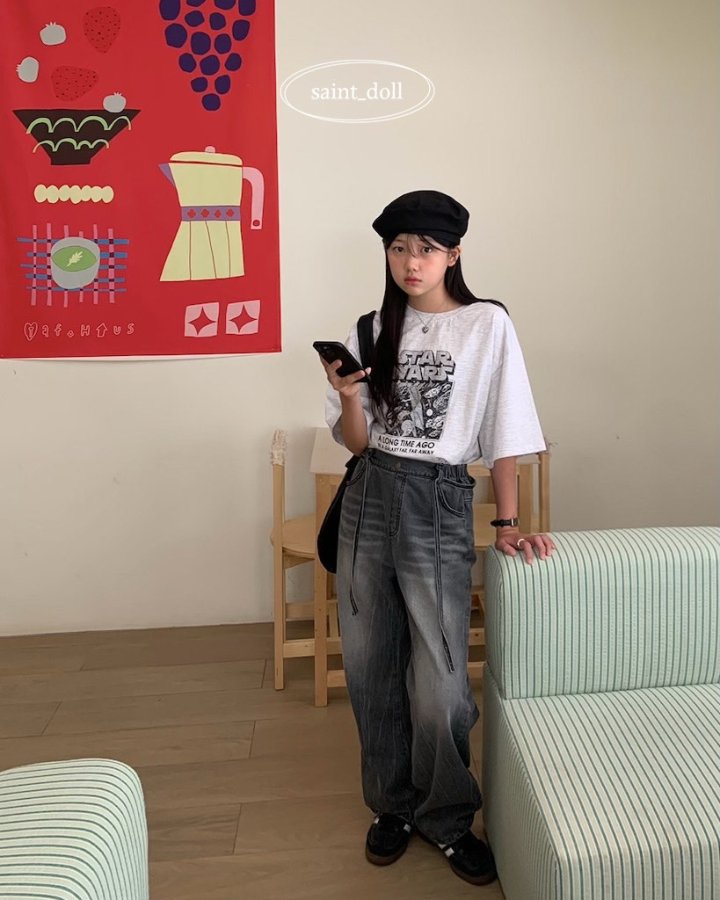 Saint Doll - Korean Children Fashion - #magicofchildhood - Strap Denim Wide Pants - 11