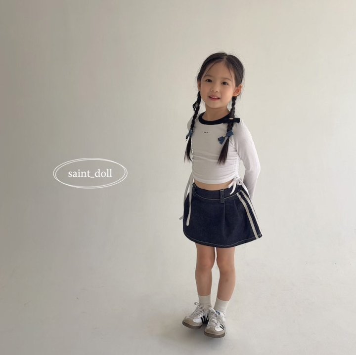 Saint Doll - Korean Children Fashion - #todddlerfashion - Denim Tape Skirt - 6
