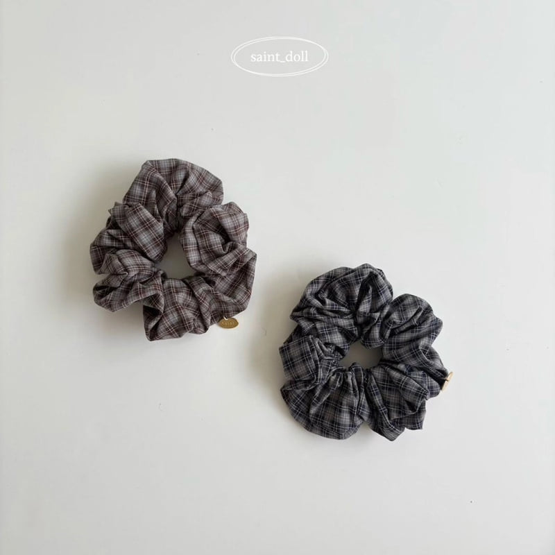 Saint Doll - Korean Children Fashion - #todddlerfashion - Tiny Check Scrunchie