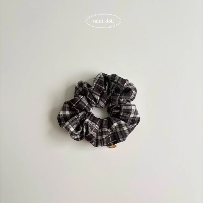 Saint Doll - Korean Children Fashion - #todddlerfashion - Wool Check Scrunchie - 2