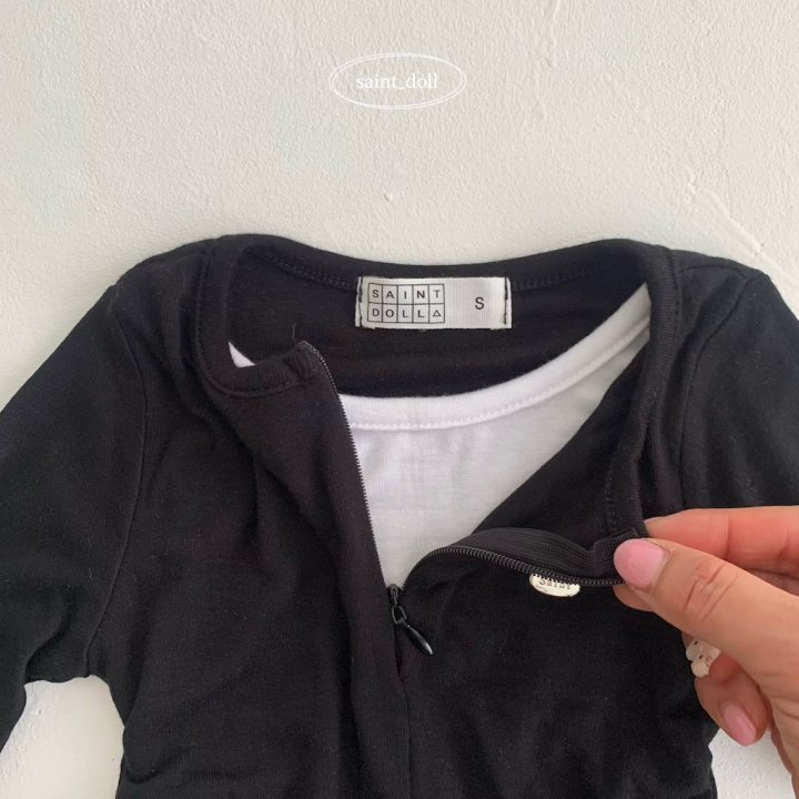 Saint Doll - Korean Children Fashion - #todddlerfashion - Double Zip-Up Tee - 8