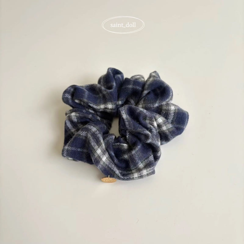 Saint Doll - Korean Children Fashion - #toddlerclothing - Wool Check Scrunchie - 3
