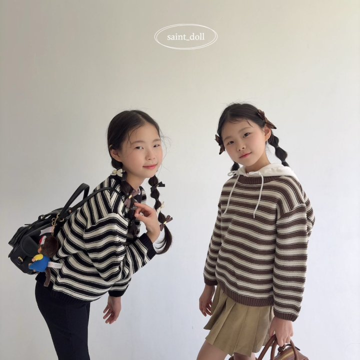 Saint Doll - Korean Children Fashion - #toddlerclothing - Striped Knit - 8