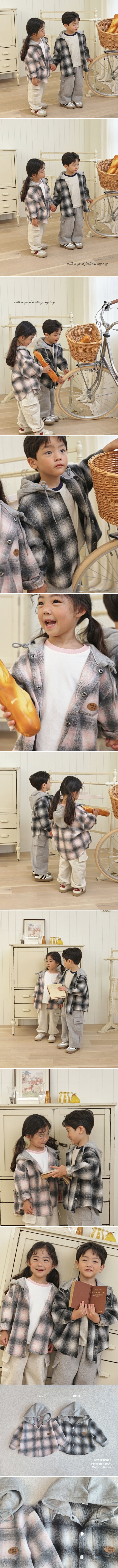Say Hey - Korean Children Fashion - #fashionkids - Check Hood Jacket - 2
