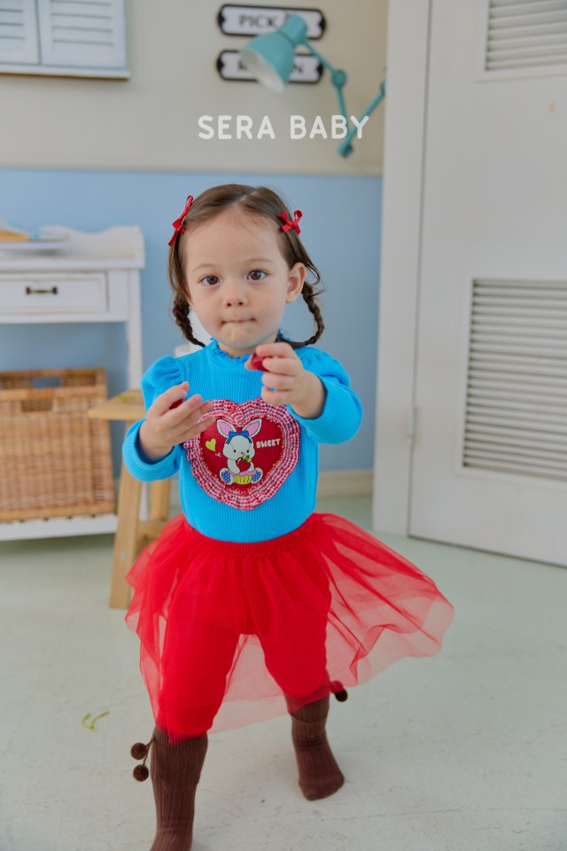 Sera - Korean Baby Fashion - #babyboutique - Bebe Heart Rib Puff Tee - 10