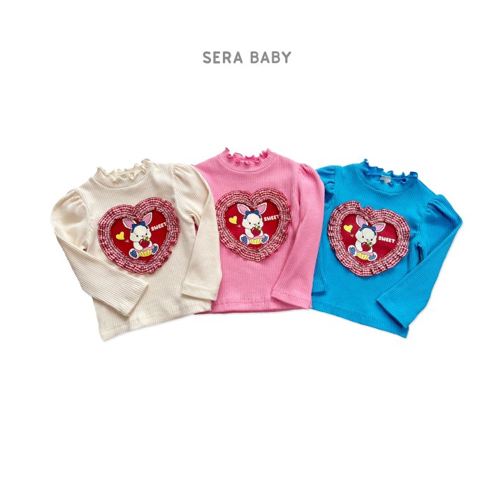 Sera - Korean Baby Fashion - #babyboutique - Bebe Heart Rib Puff Tee - 11