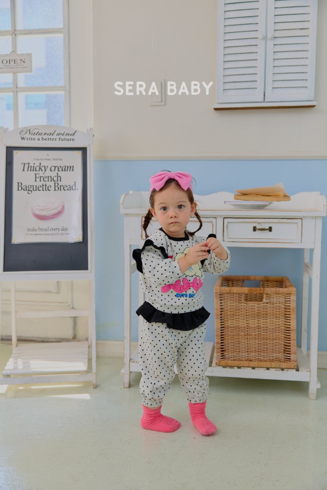Sera - Korean Baby Fashion - #babyboutique - Bebe Dot Frill Set - 8