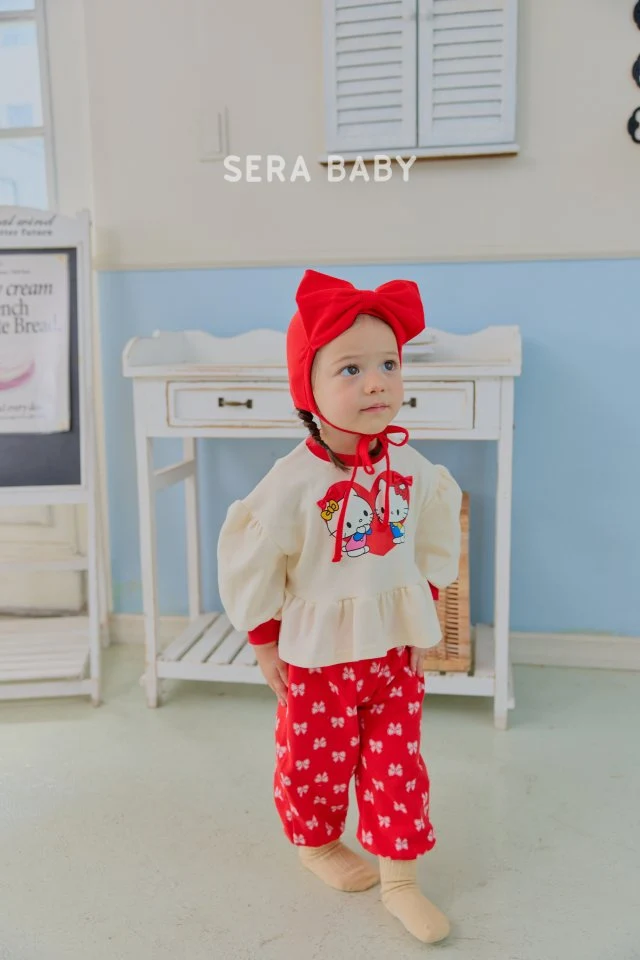 Sera - Korean Baby Fashion - #babyboutique - Bebe Long Frill Jacquard Set - 4