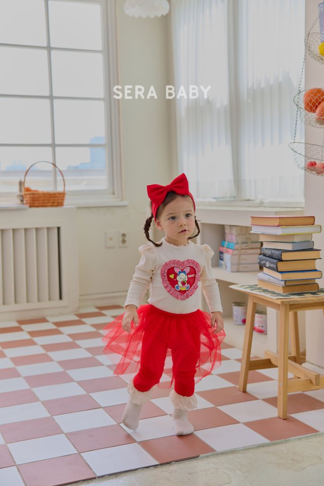 Sera - Korean Baby Fashion - #babyoninstagram - Bebe Heart Rib Puff Tee - 3