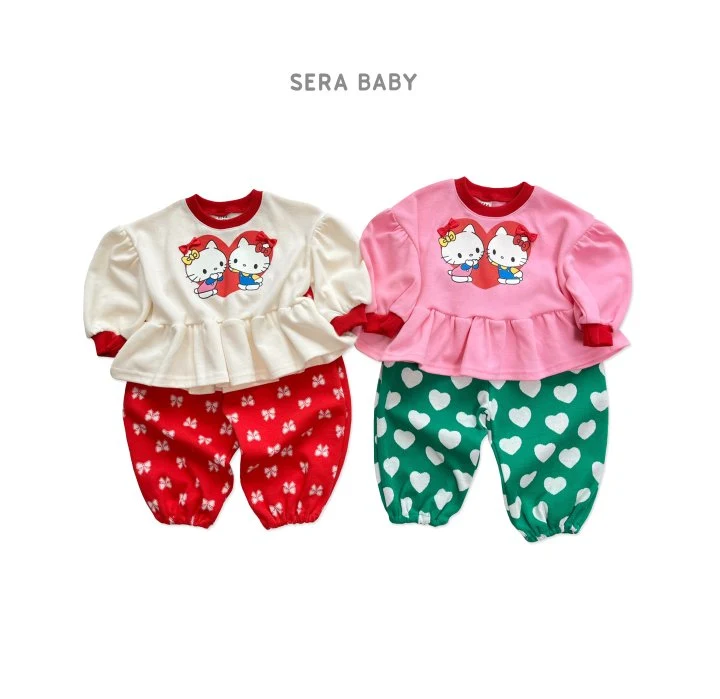 Sera - Korean Baby Fashion - #babyoninstagram - Bebe Long Frill Jacquard Set - 11