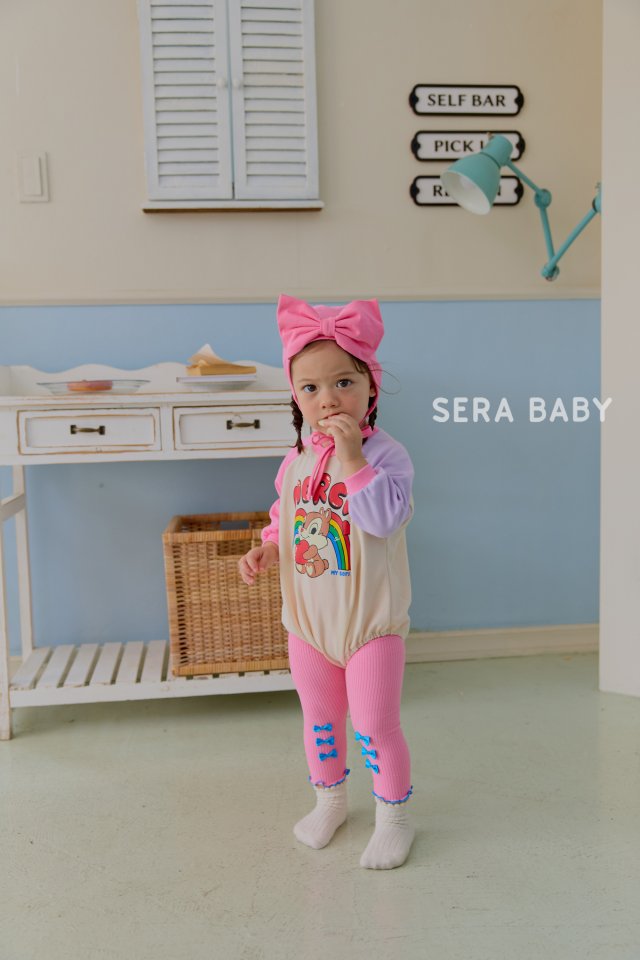 Sera - Korean Baby Fashion - #babyootd - Bebe Rainbow Raglan Suit - 6