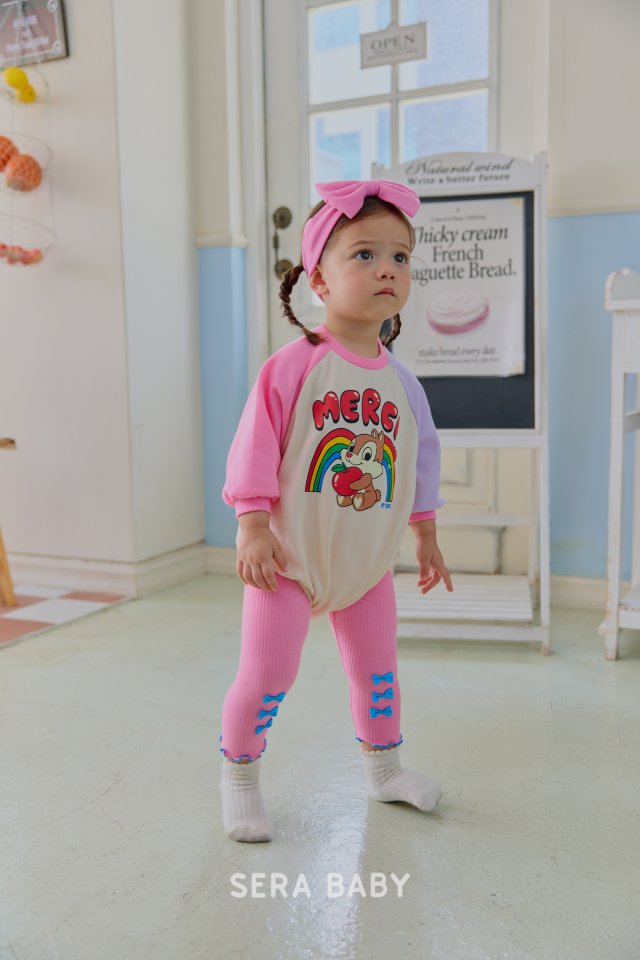 Sera - Korean Baby Fashion - #babywear - Bebe Rainbow Raglan Suit - 9