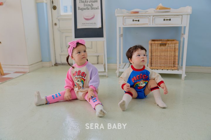 Sera - Korean Baby Fashion - #onlinebabyboutique - Bebe Rainbow Raglan Suit - 10