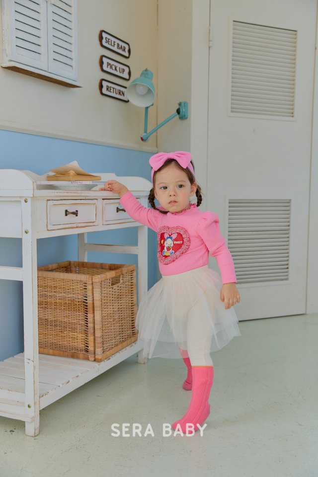 Sera - Korean Baby Fashion - #onlinebabyboutique - Bebe Heart Rib Puff Tee - 8