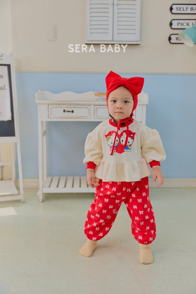 Sera - Korean Baby Fashion - #onlinebabyboutique - Bebe Long Frill Jacquard Set