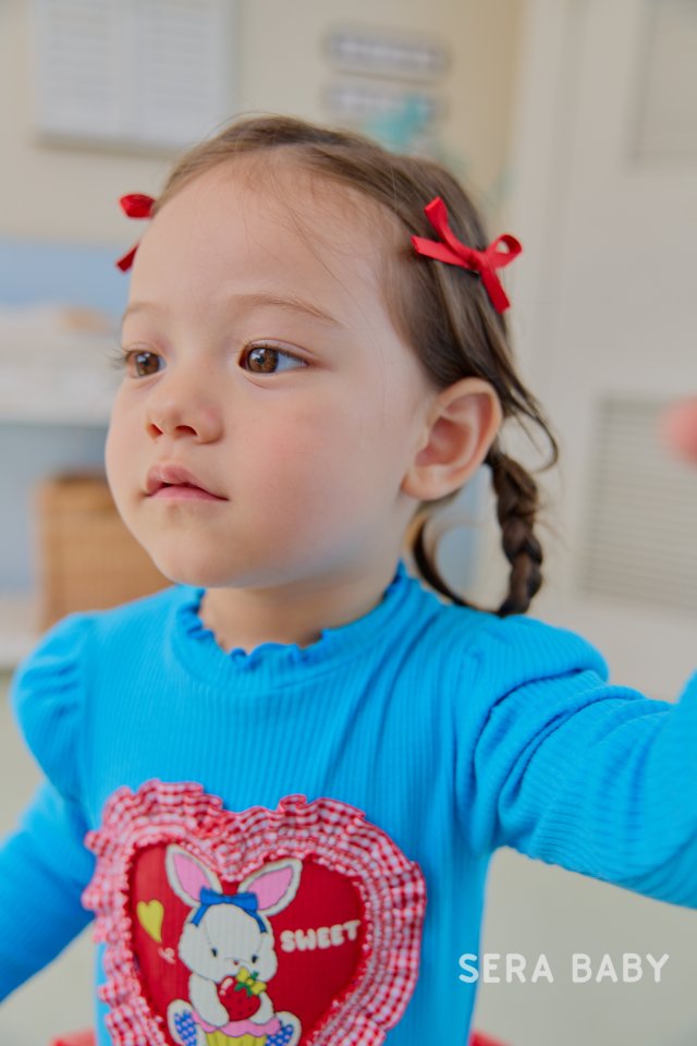 Sera - Korean Baby Fashion - #onlinebabyshop - Bebe Heart Rib Puff Tee - 9