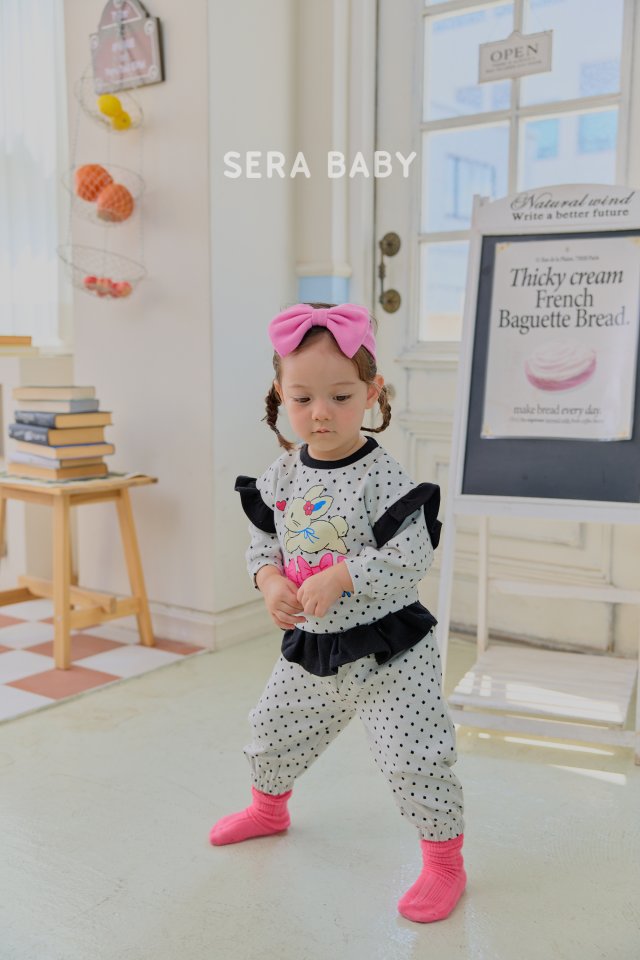 Sera - Korean Baby Fashion - #onlinebabyshop - Bebe Dot Frill Set - 7