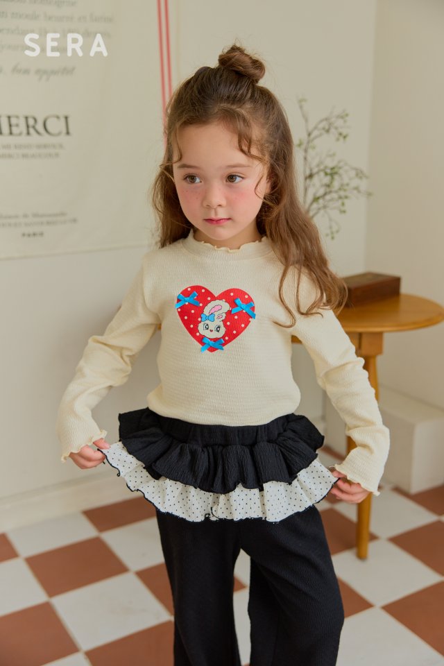 Sera - Korean Children Fashion - #childofig - Dot Heart Rib Tee - 3