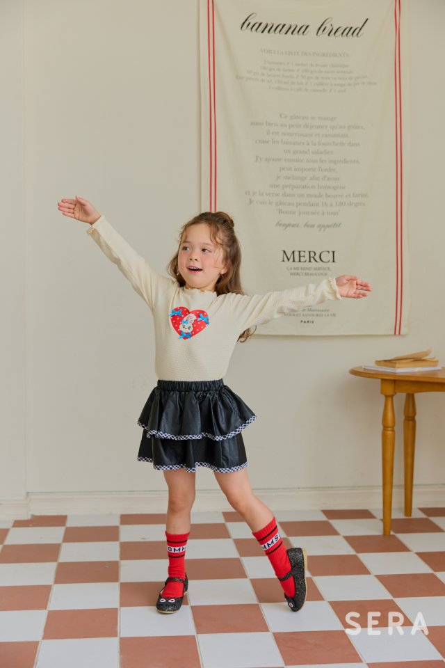 Sera - Korean Children Fashion - #childrensboutique - Dot Heart Rib Tee - 5