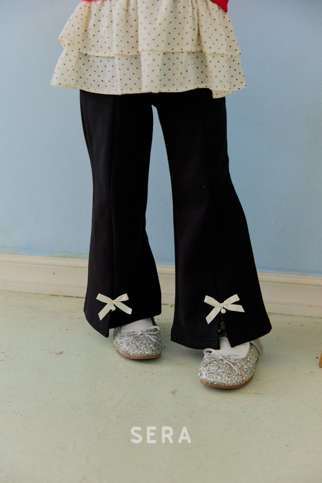 Sera - Korean Children Fashion - #designkidswear - Pearl Ribbon Bootcut Pants