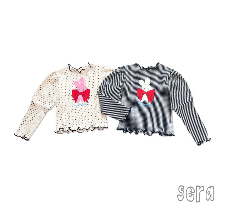 Sera - Korean Children Fashion - #kidsshorts - Fluffy Bunny Rib Tee - 11