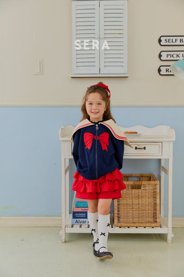 Sera - Korean Children Fashion - #kidsshorts - Ribbon Zip-up Sailor - 5