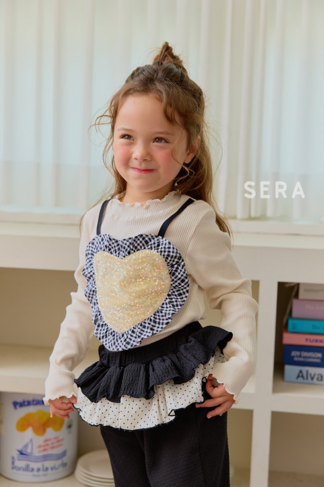 Sera - Korean Children Fashion - #kidsshorts - Heart Rib Tee - 10