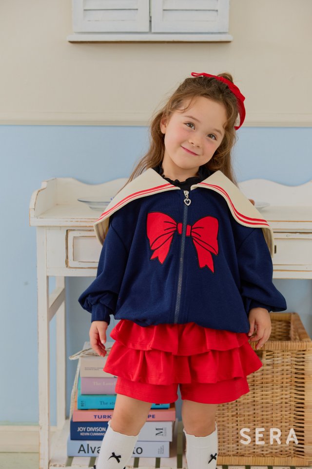 Sera - Korean Children Fashion - #kidsstore - Ribbon Zip-up Sailor - 6