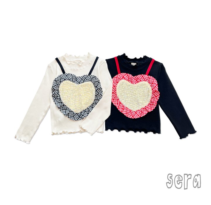 Sera - Korean Children Fashion - #kidsstore - Heart Rib Tee - 11