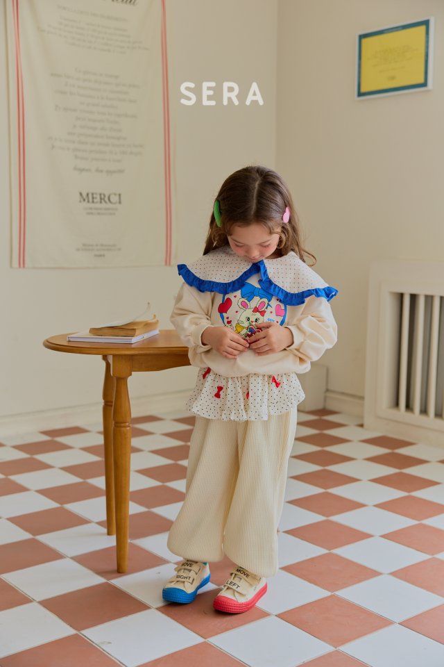Sera - Korean Children Fashion - #magicofchildhood - Blue Frill Collar Sweatshirt - 8