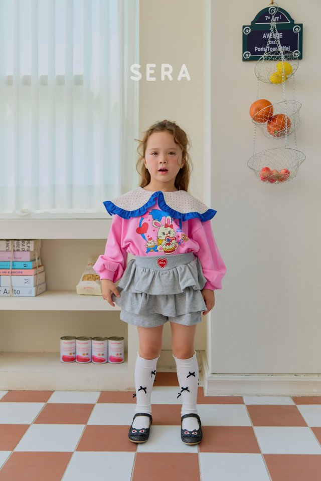 Sera - Korean Children Fashion - #minifashionista - Blue Frill Collar Sweatshirt - 9
