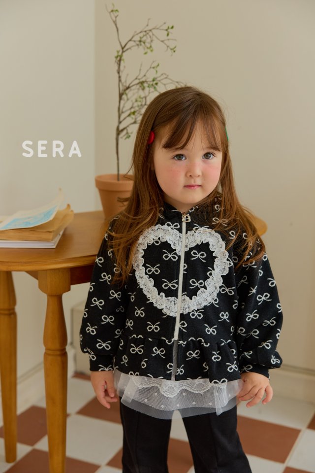 Sera - Korean Children Fashion - #toddlerclothing - Hood Heart Zip-up - 7