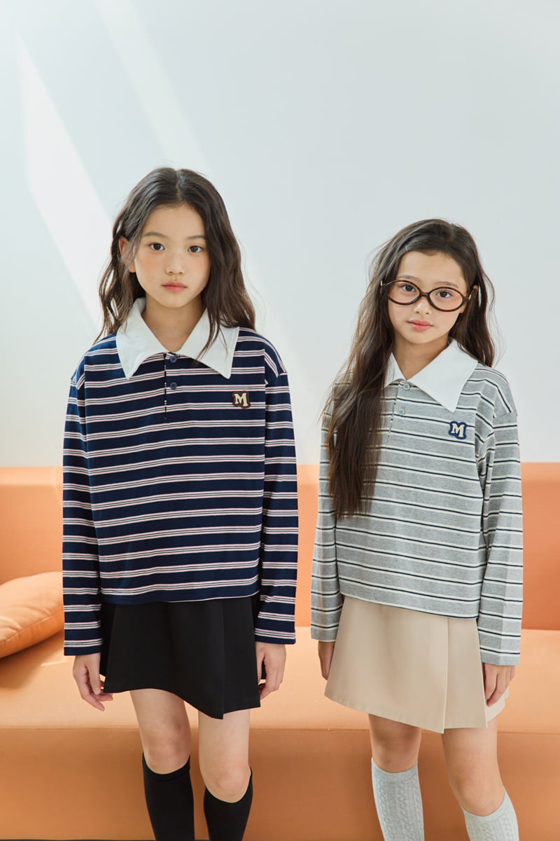 Sm2 - Korean Children Fashion - #designkidswear - T08 Stripe Collar Tee