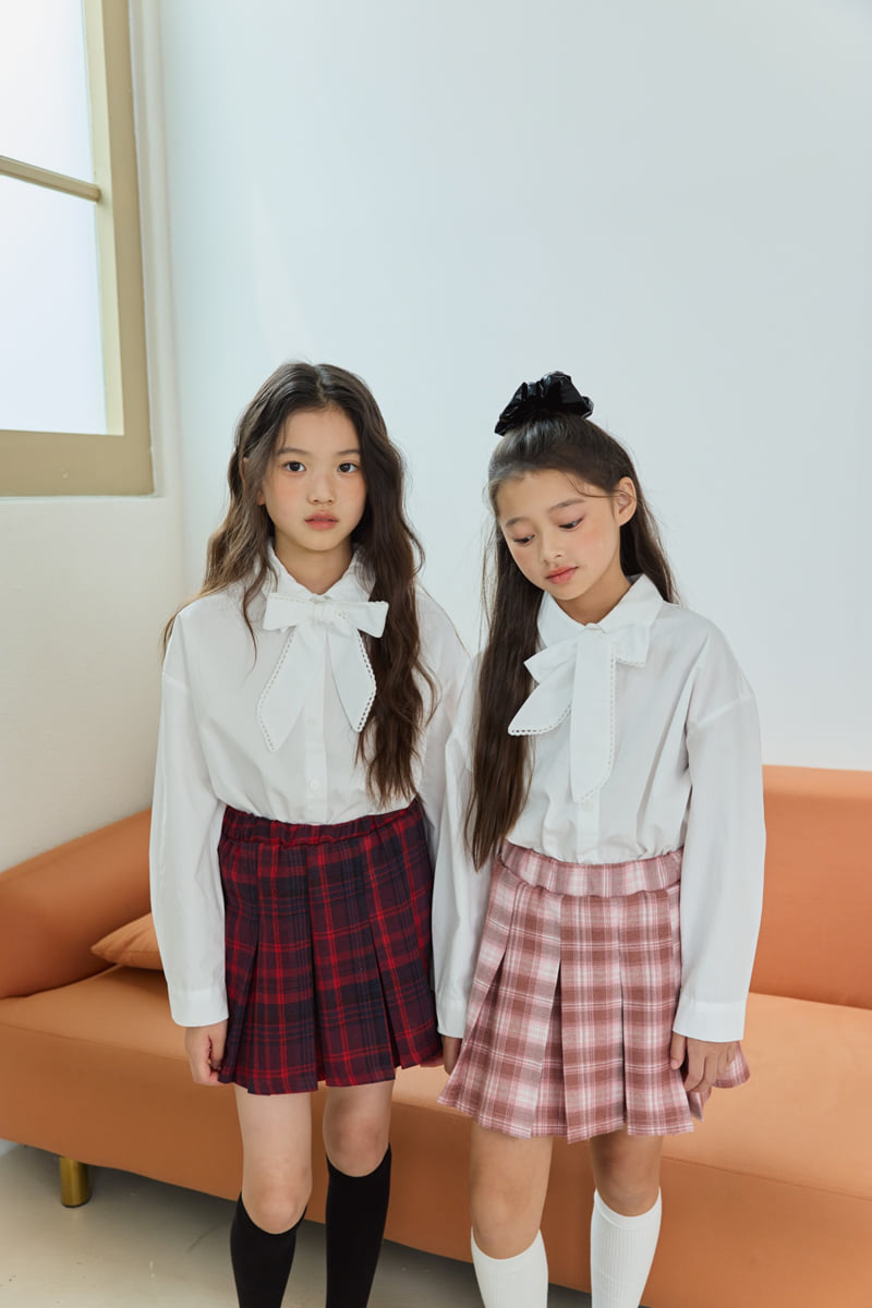 Sm2 - Korean Children Fashion - #kidsshorts - K01 Check Pleated Skirt - 6