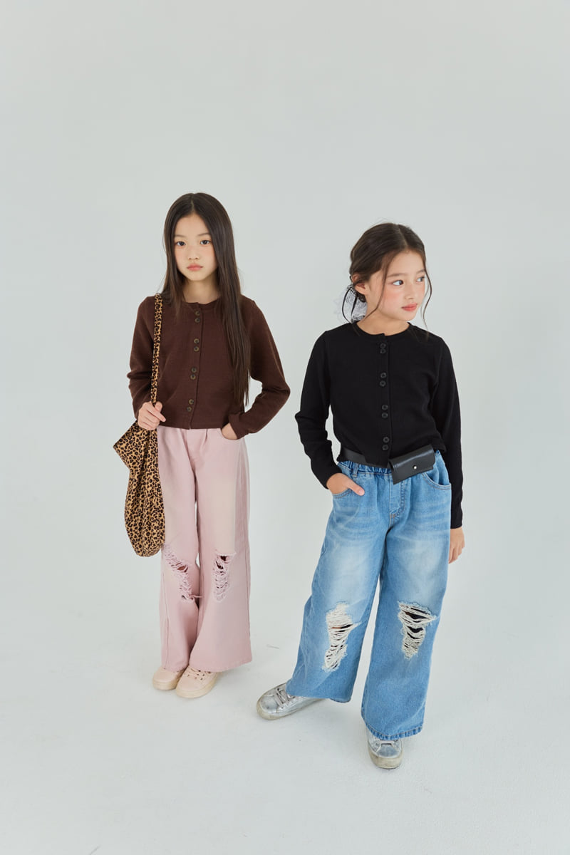 Sm2 - Korean Children Fashion - #minifashionista - P05 Destroyed Wide Pants - 4