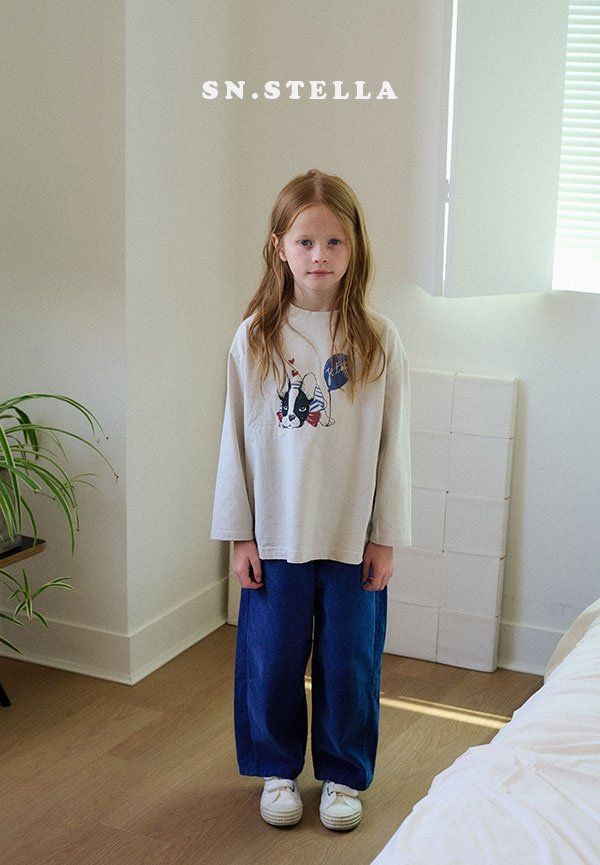 Sn.stella - Korean Children Fashion - #kidzfashiontrend - Blue Bulldog Tee - 4