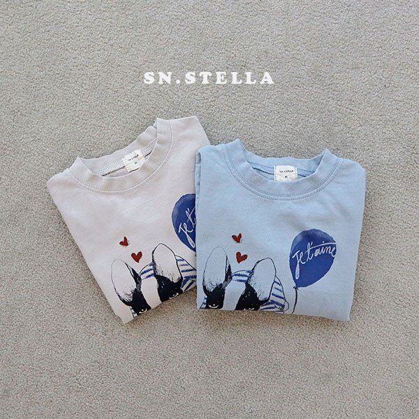 Sn.stella - Korean Children Fashion - #childofig - Blue Bulldog Tee - 10