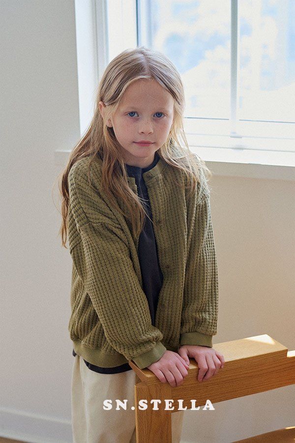 Sn.stella - Korean Children Fashion - #childofig - Cozy Waffle Cardigan - 5