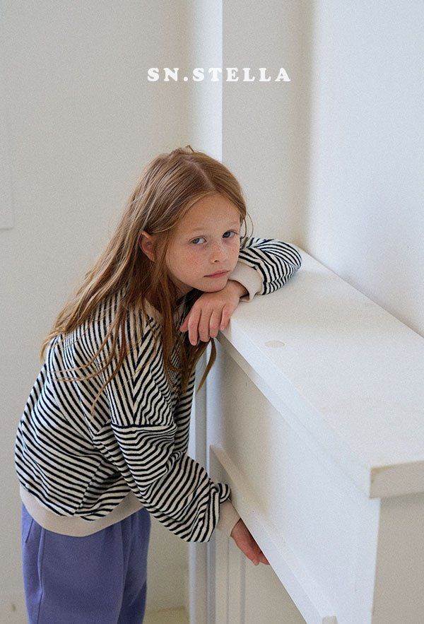 Sn.stella - Korean Children Fashion - #childofig - Terry Stripe Sweatshirt - 3