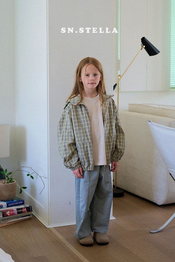 Sn.stella - Korean Children Fashion - #designkidswear - Check Hood Jumper - 5
