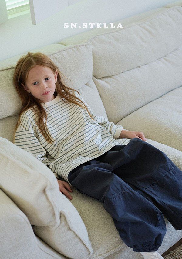 Sn.stella - Korean Children Fashion - #designkidswear - Dual Stripe Tee