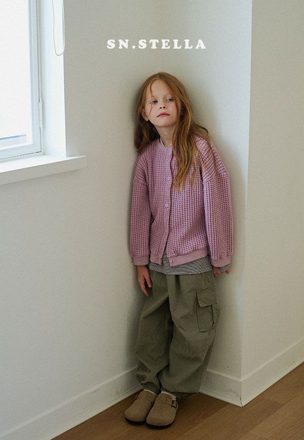 Sn.stella - Korean Children Fashion - #designkidswear - Cozy Waffle Cardigan - 8