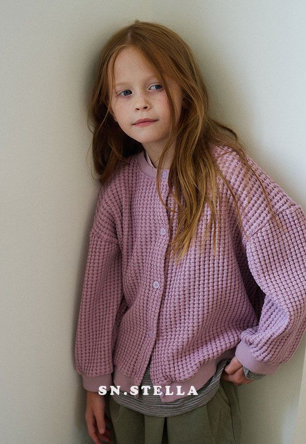 Sn.stella - Korean Children Fashion - #discoveringself - Cozy Waffle Cardigan - 9