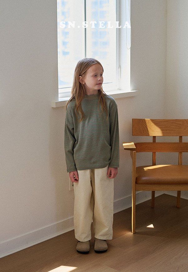 Sn.stella - Korean Children Fashion - #kidsshorts - Cozy Stripe Tee - 5