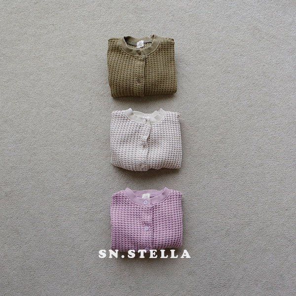 Sn.stella - Korean Children Fashion - #kidsshorts - Cozy Waffle Cardigan - 11