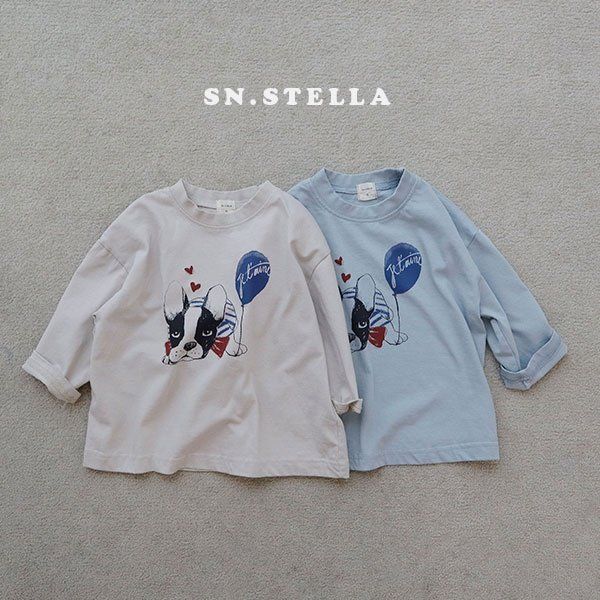 Sn.stella - Korean Children Fashion - #kidzfashiontrend - Blue Bulldog Tee - 3