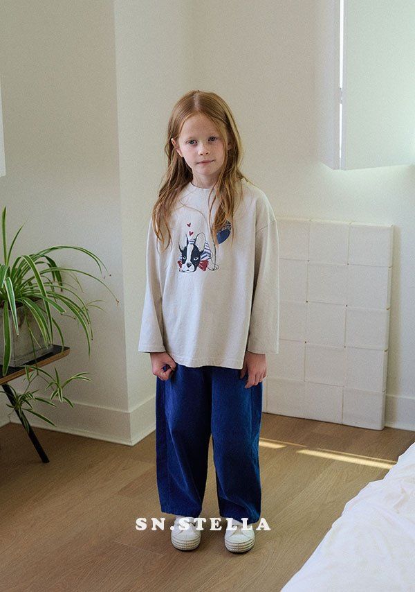 Sn.stella - Korean Children Fashion - #littlefashionista - Blue Bulldog Tee - 5