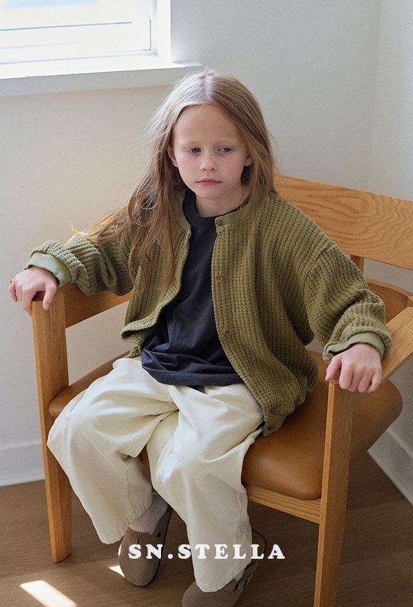 Sn.stella - Korean Children Fashion - #littlefashionista - Cozy Waffle Cardigan